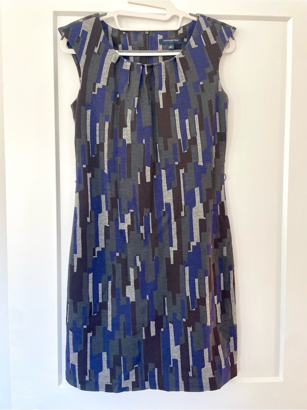 Banana Republic Blue Geometric Sheath Dress | Workwear Career Size 6
